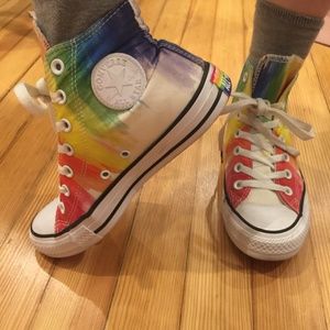 Converse Rainbow "Drip" High Tops